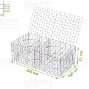 Gabionylemon Kosz Gabionowy 200X100X70Cm Z Okiem 10X5Cm I Sieć Napowietrzna